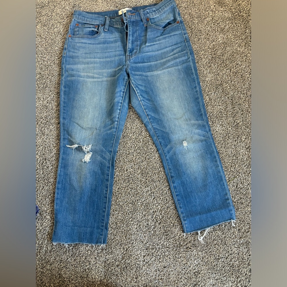 Madewell high rise crop boy Jean